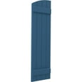 thumbnail image 3 of Ekena Millwork 14"W x 57"H Americraft Four Board (2 Batten) Exterior Real Wood Joined Board-n-Batten Shutters w/ Elliptical Top (Per Pair), Sojourn Blue, 3 of 10