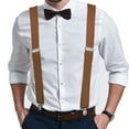 thumbnail image 6 of Buyless Fashion 2 Pack Suspenders for Men - 48" Elastic Adjustable Straps 1 1/4" - X Shape - 5134-2-Camel, 6 of 6