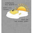 thumbnail image 2 of "Eggspensive Eggs - Keep On The Sunny Side" Adult Heather Gray Long Sleeve Hoodie-Medium, 2 of 3
