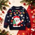 thumbnail image 5 of Toddler Boys Christmas Holiday Knit Pullover Sweater, Festive Reindeer Santa Gingerbread Graphic Crewneck Top 3-4 Years, 5 of 9