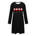 thumbnail image 7 of Aboser Christmas Nightgown for Women Long Sleeve Cotton Blend Sleepshirts Funny Wine Glass Printing Pajama Dress Casual Crew Neck Holiday Loungewear, 7 of 7