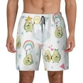thumbnail image 3 of Uemuo Green Blue Avocado Pattern Mens Swim Trunks Quick Dry Board Shorts with Mesh Lining, Stretch Beach Shorts Quick Dry No-Chafing Board Shorts-3X-Large, 3 of 9
