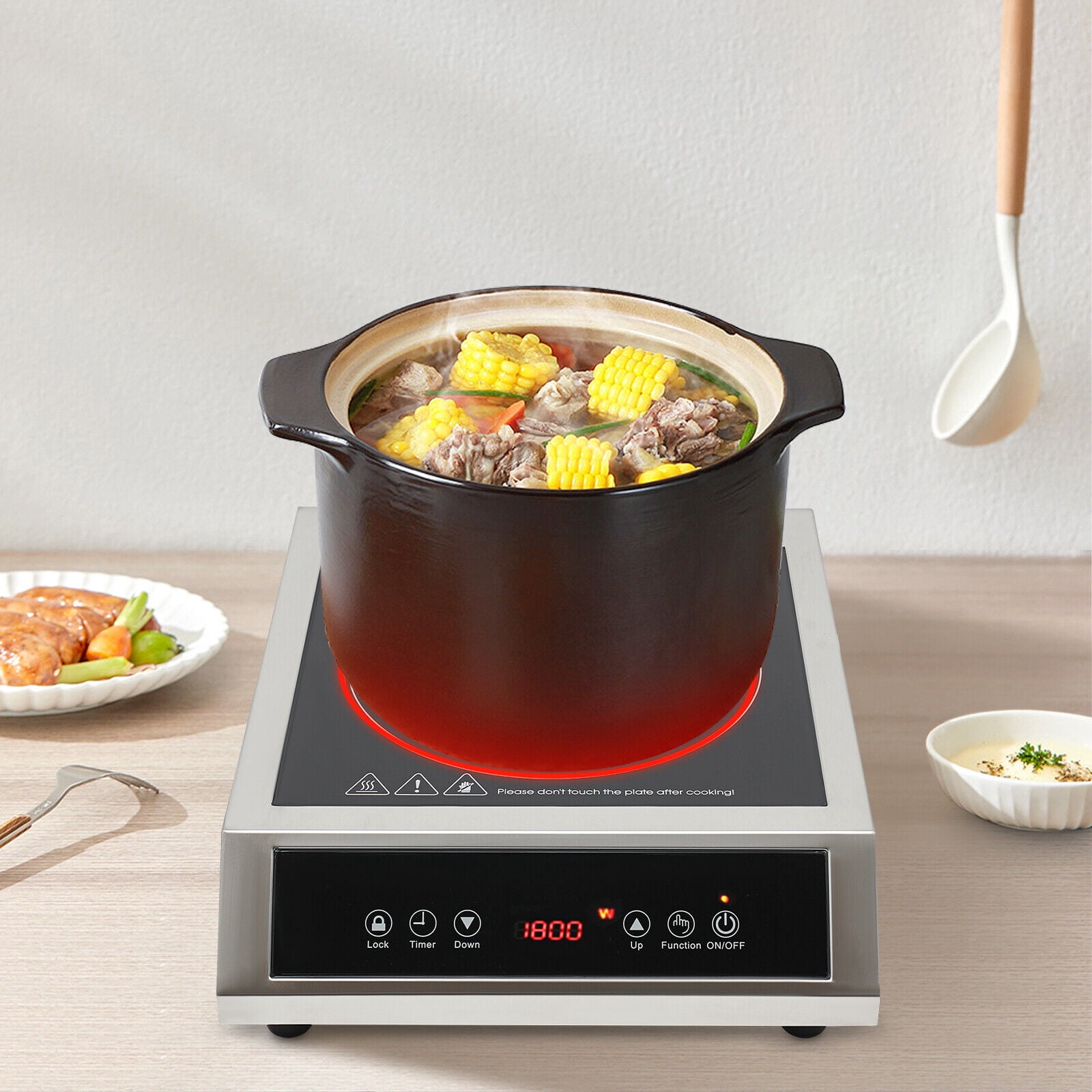 200-1800W Intelligent Induction Cooktop,Countertop Cooker Burner Stove Hot Plate