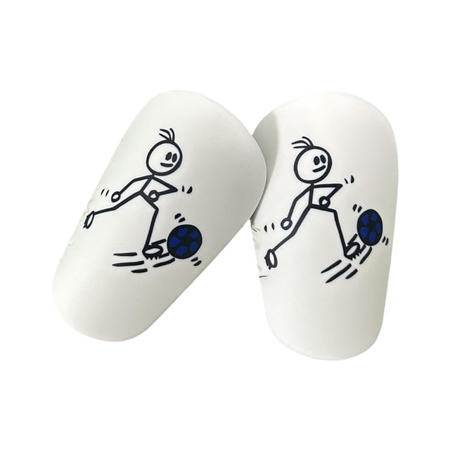 Mini espinilleras de fútbol para niños, equipo de protección portátil, protector de pierna absorbente de golpes, espinilleras de entrenamiento de fútb Azul