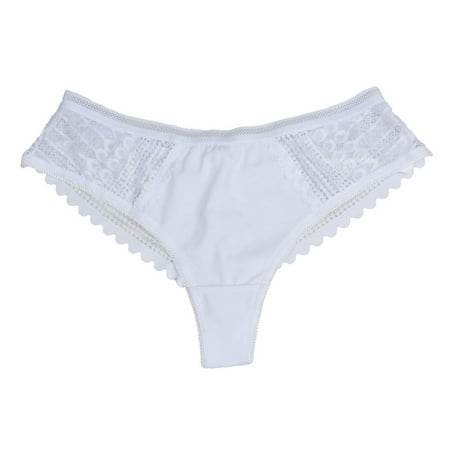 

BIZIZA Women BriefsLace Sexy Low Rise Underwear Seamless Bikini Women s Panty White M