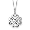 thumbnail image 1 of Diamond2Deal Collier Trèfle à 4 Feuilles en Argent Sterling 925 CZ pour Femmes 16 Pouces, 1 of 6