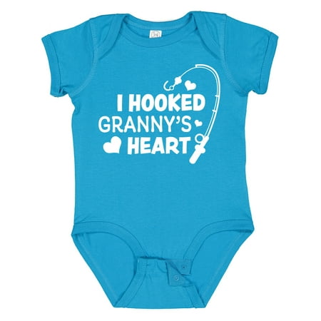 

Inktastic I Hooked Granny s Heart with Fishing Rod Gift Baby Boy or Baby Girl Bodysuit