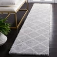 thumbnail image 2 of SAFAVIEH Tahoe Elwyn Trellis Shag Runner, 2' x 9', Light Grey/White, 2 of 8