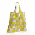 thumbnail image 2 of Abstract Fabric Shopping Tote, Puzzle Pieces Pattern Modern Contemporary Geometric Art Repetition, Portable and Foldable Bag to Keep in Pocket Bag Purse & Car, Earth Yellow and Grey, by Ambesonne, 2 of 4