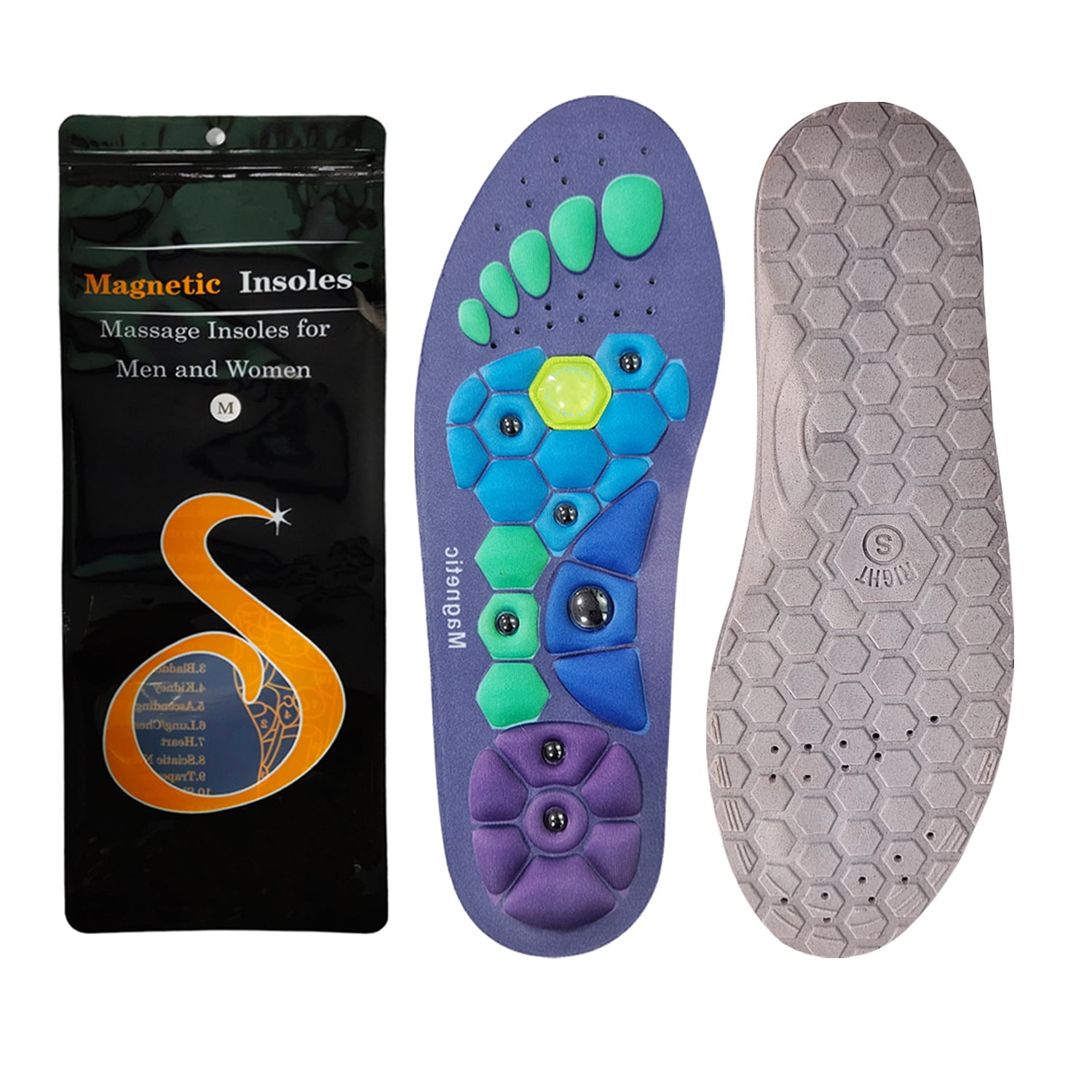 Semelles Orthopédiques De Massage Magnétiques D'acupression Avec Points De Pression Magnétiques, Coupables, Thérapie Du Pied, Réflexologie, Soulagement De La Douleur Pour Homme Et Femme, 35 à 36