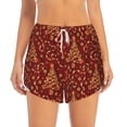 thumbnail image 4 of Lsque Christmas Tree On A Red Background Printed Women's Running Shorts with Liner Pockets,Elastic Quick Dry Workout Athletic Gym Yoga Shorts,Womens High Waist Shorts-Large, 4 of 9