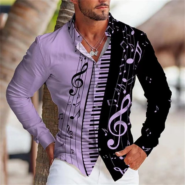 Camisa de hombre de moda, camisa de manga larga informal de corte entallado 3D de calidad moderna, camisa de calle para boda para hombre
