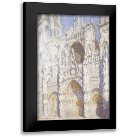 Monet, Claude 11x14 Black Modern Framed Museum Art Print Titled - Rouen Cathedral in the Afternoon - The Gate in Full Sun