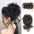 thumbnail image 4 of Chignon en Désordre Pièce de Cheveux Chignon Ébouriffé Extension de Cheveux Bande Élastique Chignon Bouclé Queue de Cheval pour Femmes, 4 of 7