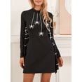 thumbnail image 2 of LMLYSoH Women Halloween Costume Spiderweb Print Halloween Long Sleeve Dress Cosplay Party Costume with Scalloped Web Wings, 2 of 9