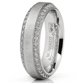 thumbnail image 3 of 1 Carat Moissanite Mens Wedding Band 6MM Eternity Engagement Ring Two-Row Pave, 3 of 5
