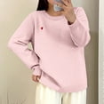 thumbnail image 4 of Ailaofu Fuzzy Soft Sweaters Oversized Solid Sweaters Crewneck Knit Casual Pullover 2026 Trendy Outfits, 4 of 7