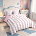 thumbnail image 2 of Erosebridal Aesthetic Abstract Stripes 7-Piece Twin Bedding,Modern Lines Bedding Comforter Set,Pink Reversible, 2 of 7