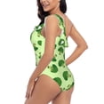 thumbnail image 4 of Picia Broccoli Vegetables Pattern Women's One Piece Swimsuits,One Shoulder Swimwear Asymmetric ,Ruffle Monokinis Bathing Suits,High Waisted Flattering Bathing Suits-Small, 4 of 8