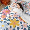 thumbnail image 4 of Manfei Groovy Floral Flowers Bedding Comforter Set 7-Piece for Boys Girls,Spring Garden King Bedding Sets,Polka Dots Ultra Soft Bed Sheets,Luxury Bedroom Decor,Reversible, 4 of 8