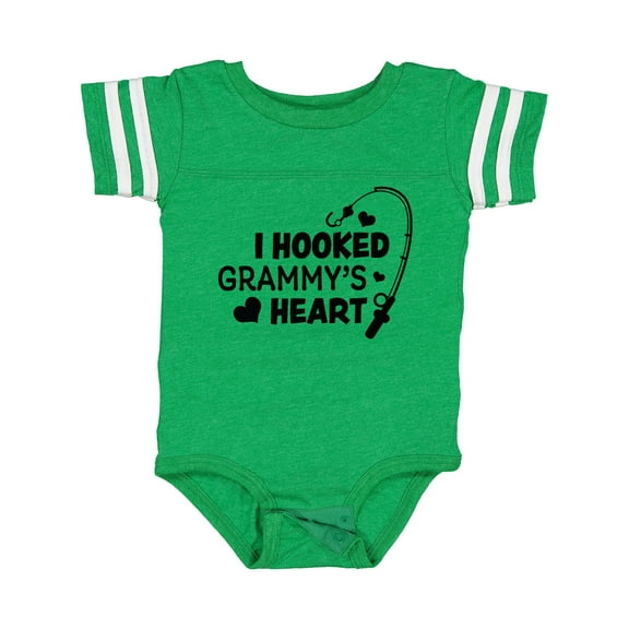 Inktastic I Hooked Grammy's Heart with Fishing Rod Boys or Girls Baby Bodysuit