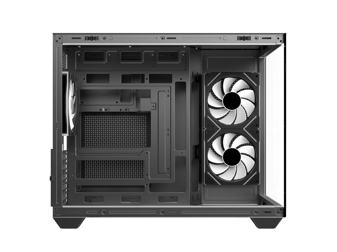 DIYPC IDX4-MicroATX-ARGB Black USB3.0/ Type C Tempered Glass Micro ATX Gaming Computer Case w/ Dual Tempered Glass Panel and 3 x ARGB PWM Fans (Pre-Installed). Integrated ARGB Light Strip