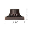 thumbnail image 4 of John Timberland Rustic Industrial Outdoor Post Light Mount Adapter Antique Bronze Aluminum Fluted Base 5 3/4" for Post Exterior Light Deck Post Light, 4 of 5