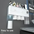 thumbnail image 3 of Juego de soportes para cepillos de dientes iHave para 4 tazas, montado en la pared con dispensador, 3 of 9