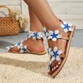 thumbnail image 7 of Anuirheih New Summer Roman Flat Shoes Casual Pullover Toe Women's Sandals Beach Shoes Sandals Women (Blue), 7 of 7