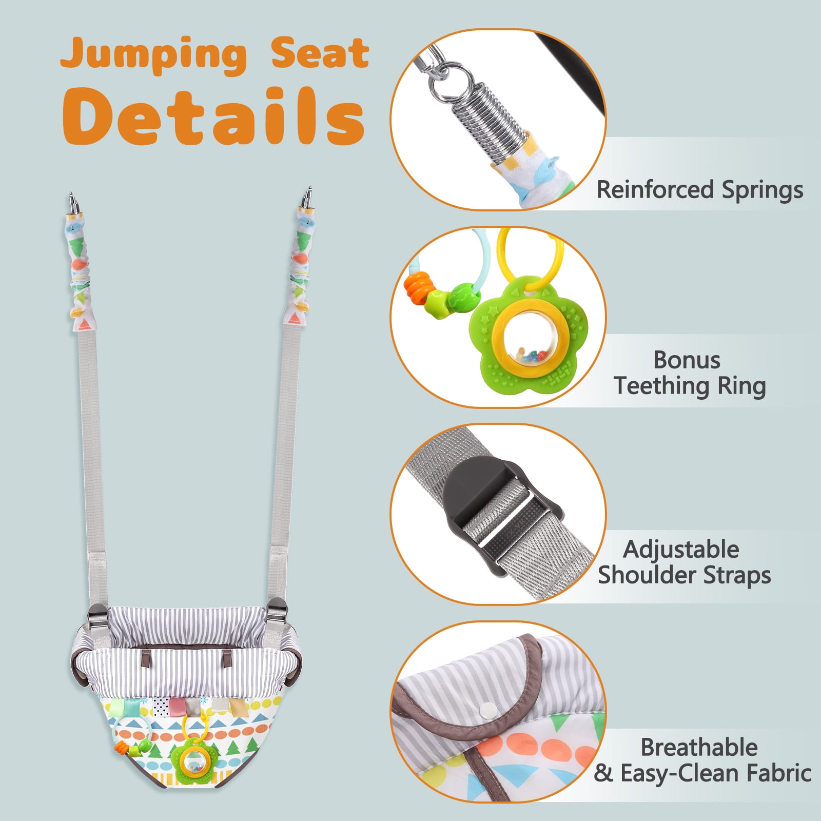 G TALECO GEAR Baby Swing with Soft Cushion, Portable Swing Sets for Backyard, Easy to Install, Adjustable Swing Outdoor for 0~10 Years
