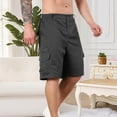 thumbnail image 1 of Ceisia Men's Relaxed Minimalist Cargo Gift Casual Shorts Drapey 3D Pockets Multi-Color, 1 of 9