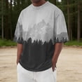 thumbnail image 2 of Men's Fashion T-Shirts Graphic Tees Mountain Views Print Tee for Men Grey S, 2 of 6