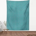thumbnail image 4 of Geometric Fabric by the Yard, Abstract Composition of Symmetrical Dots Continuous Pattern, Decorative Upholstery Fabric for Sofas and Home Accents, Turquoise Charcoal Grey by Ambesonne, 4 of 5