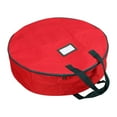 thumbnail image 2 of yuksok acituna Christmas Wreath Storage Bag 30" Durable Material Card Slot Artificial red, 2 of 9