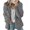 Dark Gray, variant on Womens Zip Up Fluffy Jackets Fleece Fuzzy Hoody Coats Casual Long Sleeve Outerwear Cardigan with Pockets
