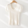 thumbnail image 6 of Shadowsong Women's Tencel U-Neck T-Shirts, White, Size L, 6 of 12