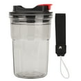 thumbnail image 1 of Botella de agua reutilizable, sin BPA, a prueba de fugas, para camping, senderismo, viajes, oficina, 450 ml, color negro, 1 of 14