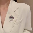 thumbnail image 2 of Rhinestone Ginkgo Leaf Brooch Pin for Women Men Black Plated Elegant Teardrop Crystal Birthstone Leaves Brooches Lapel Pins Vintage Halloween Fall Holiday Dress Accessories Jewelry Gift, 2 of 12