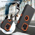 thumbnail image 4 of Xhy for iPhone 15 Case with Privacy Screen and Lens Protector and Belt Clip Holster Military Grade Heavy Duty 3 in 1 Shockproof Armor iPhone 15 6.1 inch 2023 Phone - Black+Orange, 4 of 10