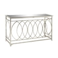 thumbnail image 6 of DecMode 54" x 32" Silver Metal Rectangular Geometric Console Table with Mirrored Glass Top, 1-Piece, 6 of 11