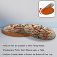 thumbnail image 4 of Fish Set of 6 Microfiber Leather Round Coasters 4.3x4.3 Inches - Absorbent and Stylish Drink Mats for Home and Office Use., 4 of 6