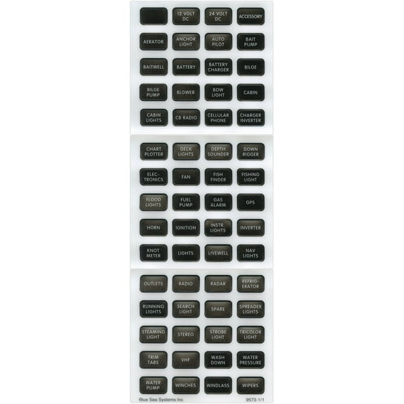 Blue Sea - 8214B-BSS Label Kit DC h2o Compact Black (1EA)