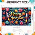 thumbnail image 2 of Colorful Design Happy New Year Banner Festive Fireworks Celebration Backdrop for New Year Party Indoor Decoration Holiday Event, 2 of 3