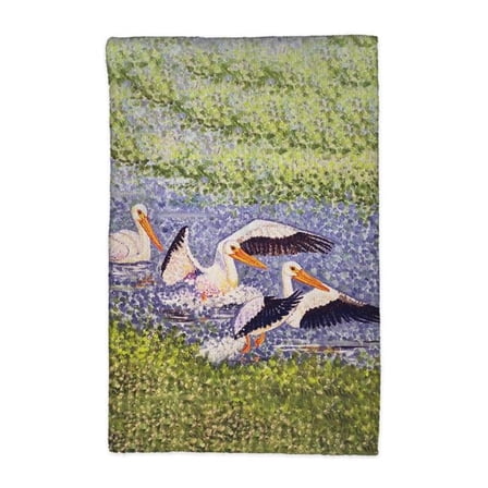Betsy Drake KT1402 16 x 25 in. White Pelican Wings Kitchen Towel