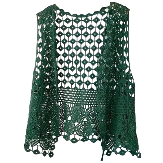 HBFAGFB Cardigan pour Femmes Printemps Été Mode Sans Manches Tricoté Vert Taille Unique