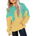 thumbnail image 2 of VINUSLI Tween Girl Hoodies Ice Cream Drip Fleece Cute Pullover Oversized Hoodie Fall Ccasual Long Sleeve Sweatshirt with Pocket Green,5 Years, 2 of 3