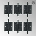 thumbnail image 2 of Renovators Supply Cabinet Hinge for Cabinet Door 3.5" Black Wrought Iron Butt Hinge Victorian Steeple Tip Rust Resistant Flush Mount Hinges w/Hardware Pack of 10, 2 of 6