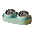 thumbnail image 3 of Pet Bowls Dog Bowls Cat Bowls Stainless Steel Double Bowl 10 Degree Tilted Neck Protection Non Tip Food and Water Integrated Feeder for Kittens Cats Dogs Indoor by PALIFEUR, 3 of 7