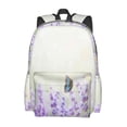 thumbnail image 2 of Rateoe Lavender and Butterfly Pattern Student Backpack,Backpack for School,Lightweight Bag,Travel Backpack,Outdoor Backpack,Large Capacity Backpack, 2 of 8