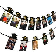 Graduation Banners with Photo Party Decoration Supplies - 2024 Congrats Grad Garland Decorations Favors 9.84ft